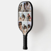Aangepaste gepersonaliseerde fotocollage en tekst pickleball paddle (Links)