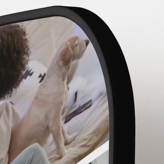 Aangepaste gepersonaliseerde fotocollage en tekst pickleball paddle (Links Detail)