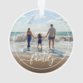 Aangepaste gepersonaliseerde fototemplate Onze Fam Ornament (achterkant)