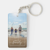 Aangepaste gepersonaliseerde fototemplate Onze Fam Sleutelhanger (achterkant)
