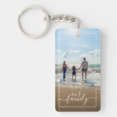 Aangepaste gepersonaliseerde fototemplate Onze Fam Sleutelhanger (Voorkant)