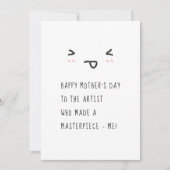 Aangepaste gepersonaliseerde Funny Happy Mothers D Kaart (Voorkant)