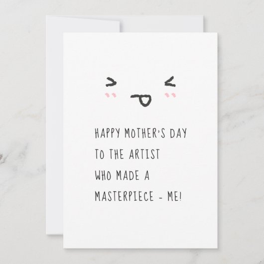 Aangepaste gepersonaliseerde Funny Happy Mothers D Kaart (Voorkant)