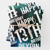 Aangepaste gepersonaliseerde Galaxy Verjaardagsfee Inpakpapier Vel (In situ)