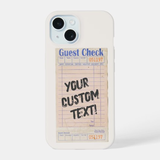 Aangepaste gepersonaliseerde gastbon iPhone 15 case (Achterkant)