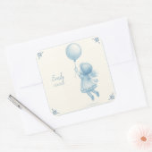 Aangepaste gepersonaliseerde geboorteaankondiging vierkante sticker (Envelop)