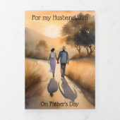 Aangepaste gepersonaliseerde gedicht Trifold Vader Drieluik Wenskaart (Cover)