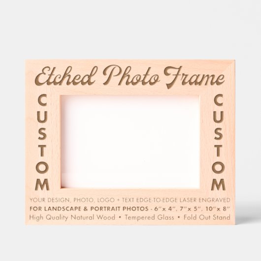 Aangepaste gepersonaliseerde gegraveerde houten fo gegraveerde lijstjes (Voorkant)