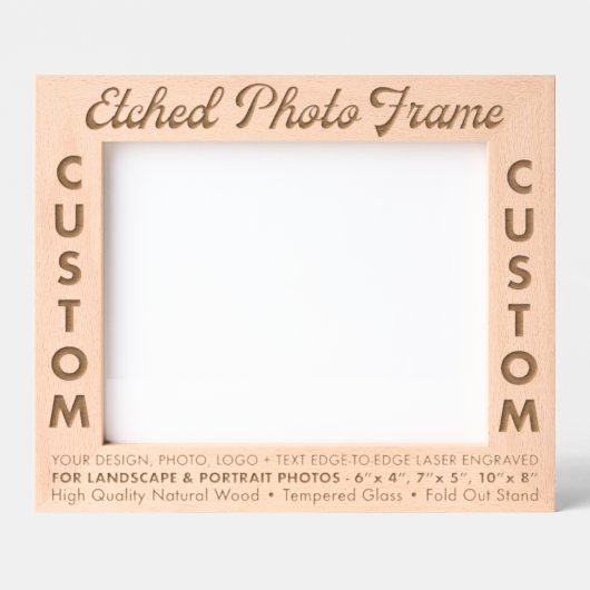 Aangepaste gepersonaliseerde gegraveerde houten fo gegraveerde lijstjes (Voorkant)