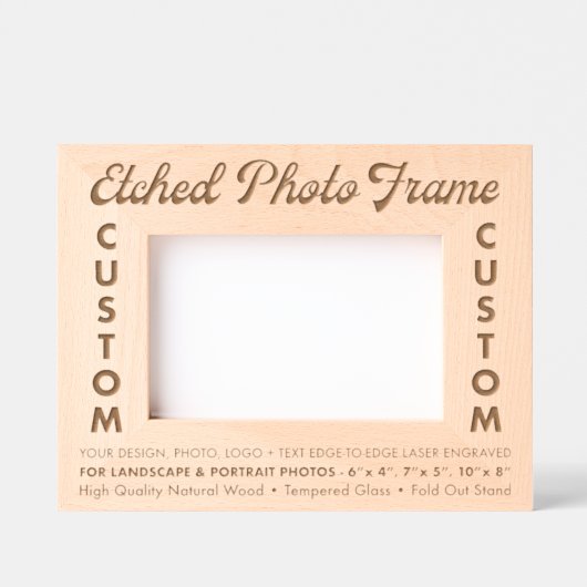 Aangepaste gepersonaliseerde gegraveerde houten fo gegraveerde lijstjes (Voorkant)