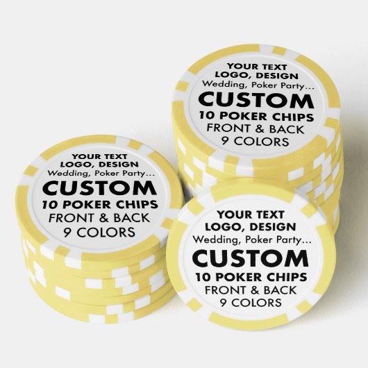 Aangepaste gepersonaliseerde GELE Poker Chips (10) (Opstapeling)