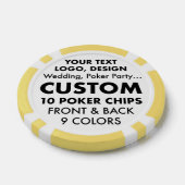 Aangepaste gepersonaliseerde GELE Poker Chips (10) (Enkel)