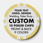 Aangepaste gepersonaliseerde GELE Poker Chips (10) (Voorkant)