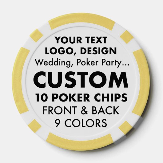 Aangepaste gepersonaliseerde GELE Poker Chips (10) (Achterkant)