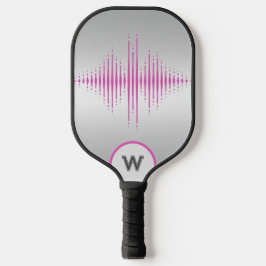 Aangepaste gepersonaliseerde geluidsgolven Zilver Pickleball Paddle