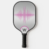 Aangepaste gepersonaliseerde geluidsgolven Zilver Pickleball Paddle (Achterkant)