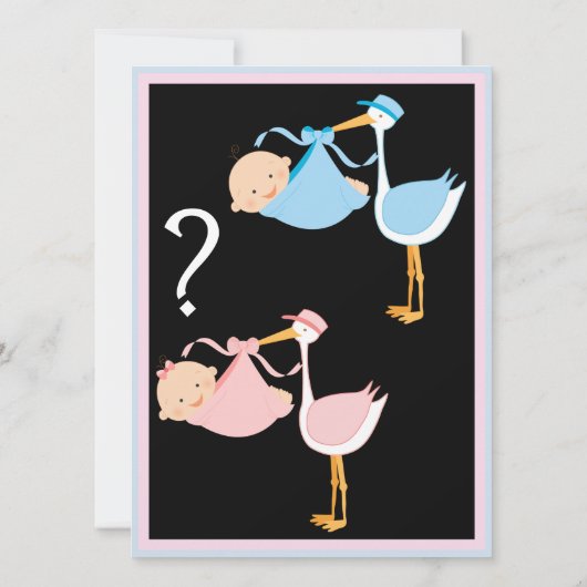 Aangepaste gepersonaliseerde gender reveal Invitat Kaart (Achterkant)