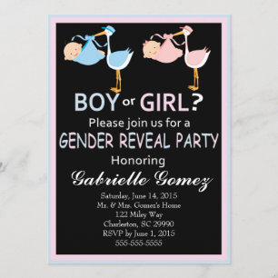 Aangepaste gepersonaliseerde gender reveal Invitat Kaart