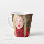 Aangepaste gepersonaliseerde gezinsfoto latte mok (Linkerhoek)