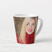 Aangepaste gepersonaliseerde gezinsfoto latte mok (Rechterhoek)
