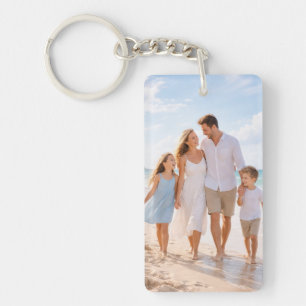 Aangepaste gepersonaliseerde gezinsfoto sleutelhanger