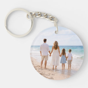 Aangepaste gepersonaliseerde gezinsfoto sleutelhanger