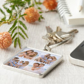 Aangepaste gepersonaliseerde gezinsfoto sleutelhanger (Zijkant)