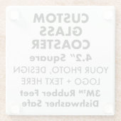 Aangepaste Gepersonaliseerde Glas Onderzetter met (Achterkant)