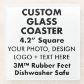 Aangepaste Gepersonaliseerde Glas Onderzetter met Glazen Onderzetter (Voorkant)