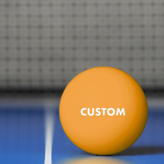 Aangepaste Gepersonaliseerde GLOW DONKERGELE Tafel Pingpongbal (Net)