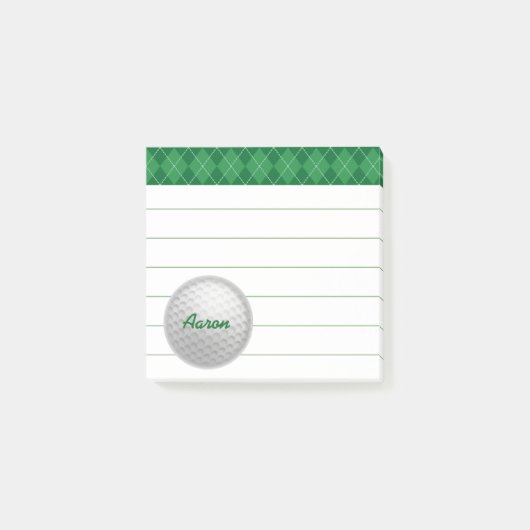 Aangepaste gepersonaliseerde Golf Post Het Notitie Post-it® Notes (Voorkant)