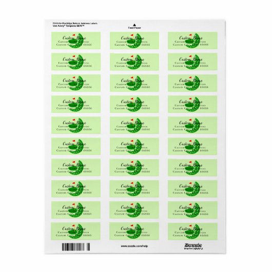 Aangepaste gepersonaliseerde Golf thema retour adr Etiket (Full Sheet)