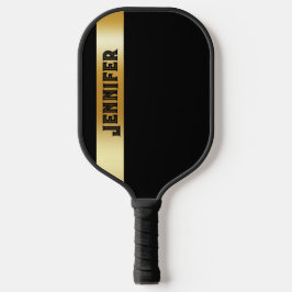 Aangepaste gepersonaliseerde goud en zwart pickleball paddle