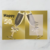 Aangepaste gepersonaliseerde gouden 50e verjaardag kaart (Binnen)