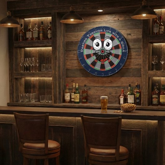 Aangepaste gepersonaliseerde grappige glimlachende dartbord