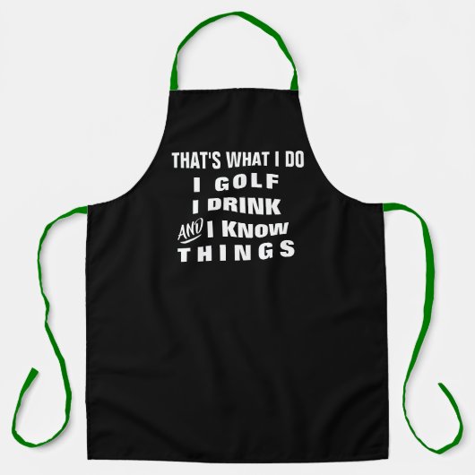 Aangepaste gepersonaliseerde Grappige Mannen Golfe Schort (Voorkant)