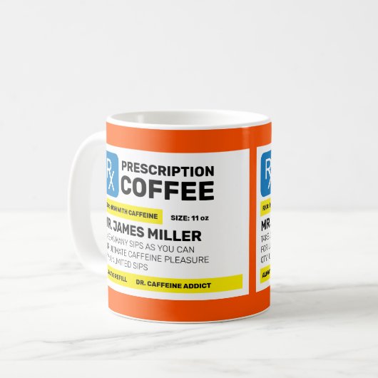 Aangepaste gepersonaliseerde grappige recept koffi koffiemok (Voorkant links)