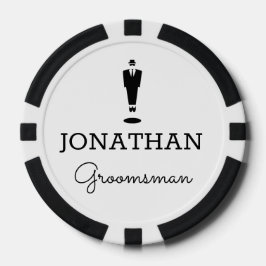 Aangepaste gepersonaliseerde Groomsman Gift Weddin Poker Chips