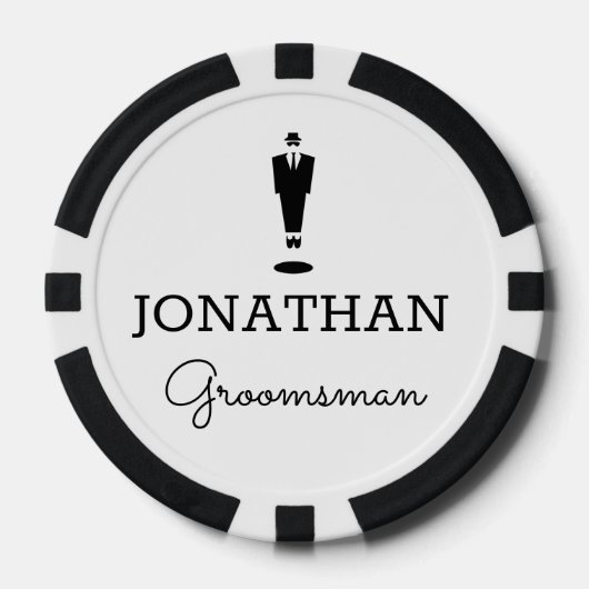 Aangepaste gepersonaliseerde Groomsman Gift Weddin Poker Chips (Voorkant)