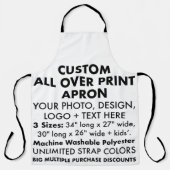 Aangepaste gepersonaliseerde grote all-over print schort (Voorkant)