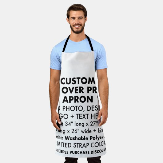 Aangepaste gepersonaliseerde grote all-over print schort (Gedragen)