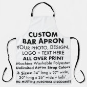 Aangepaste gepersonaliseerde grote all-over print  schort (Voorkant)