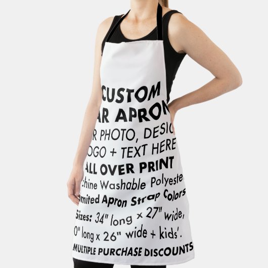 Aangepaste gepersonaliseerde grote all-over print  schort (Insitu)