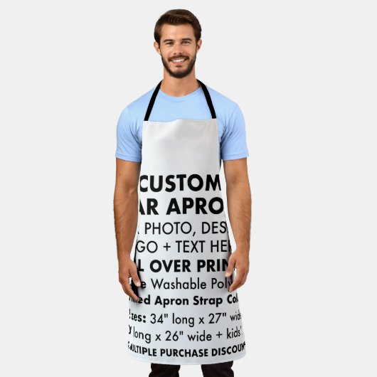 Aangepaste gepersonaliseerde grote all-over print  schort (Gedragen)