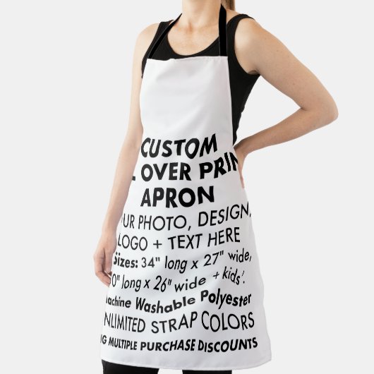 Aangepaste gepersonaliseerde grote all-over print  schort (Insitu)