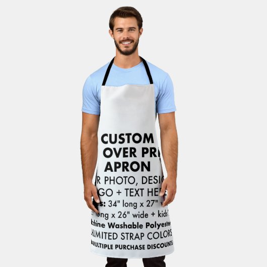 Aangepaste gepersonaliseerde grote all-over print  schort (Gedragen)