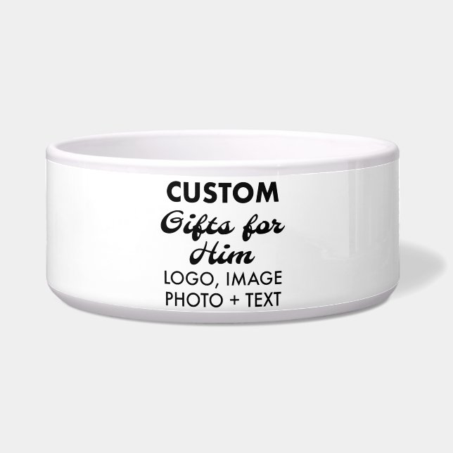 Aangepaste gepersonaliseerde Grote Hondenkom 7" Voerbakje (Voorkant)