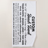 Aangepaste Gepersonaliseerde Grote Strandlaken 5' (Voorkant)