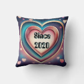 Aangepaste Gepersonaliseerde Hart Datum Namen Jubi Kussen (Achterkant)