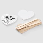 Aangepaste gepersonaliseerde HART WIT BRUILOFT FAN Handwaaier (Niet-gemonteerd)